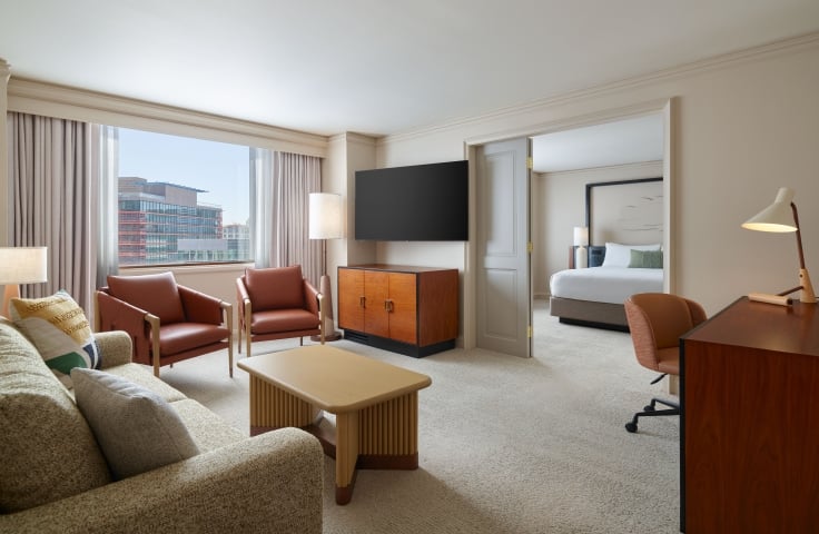 Living area of the Uptown Suite at the Camby