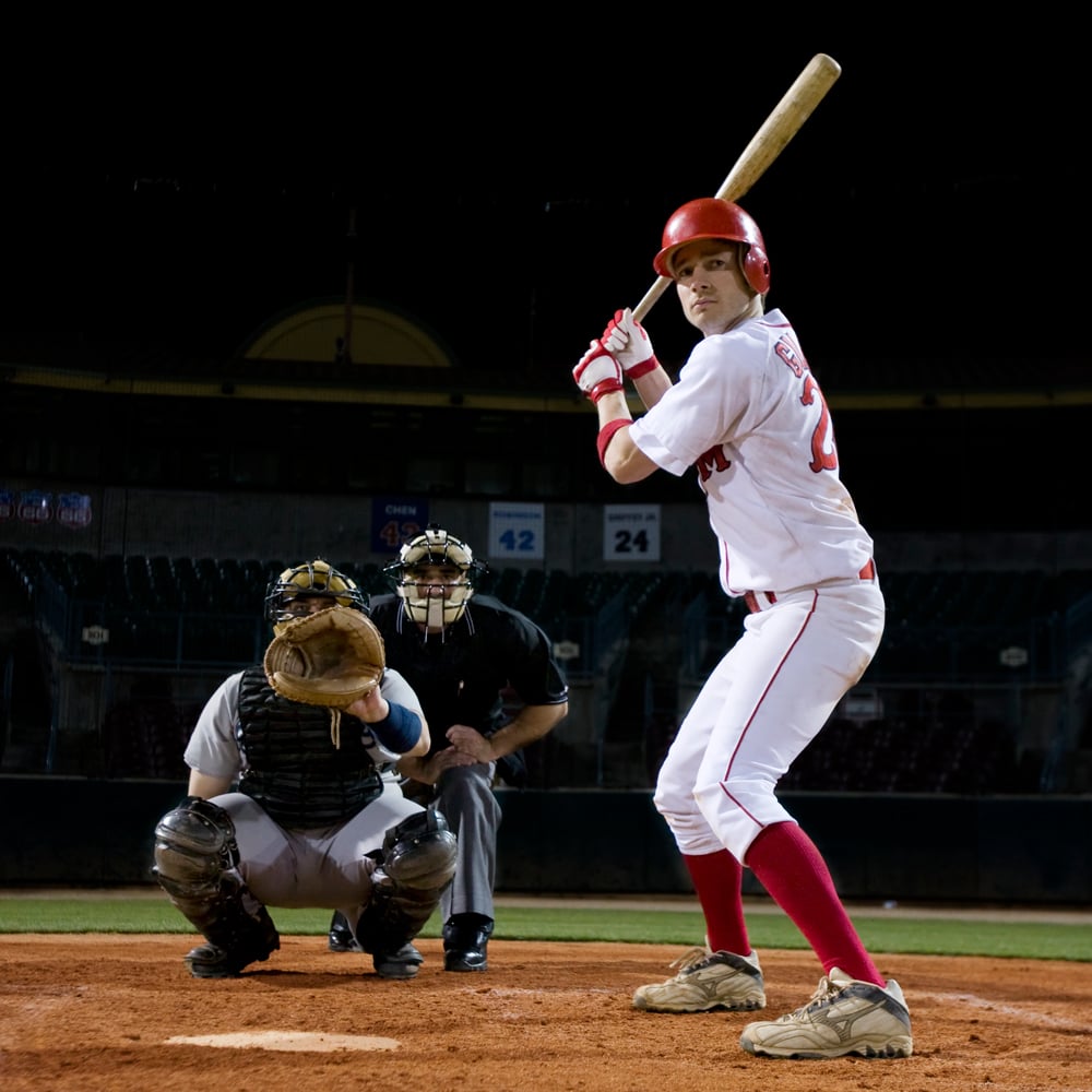 A man at bat during an MLB spring training game in Phoenix