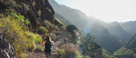 A woman walking in South Mountain Park Preserve in Arizona