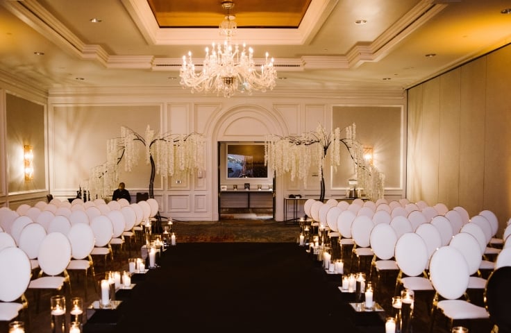 The inside of a wedding venue at the Camby