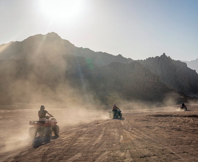 3 ATVs in the outback of Phoenix