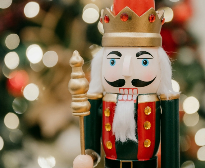 Christmas lights, nutcracker