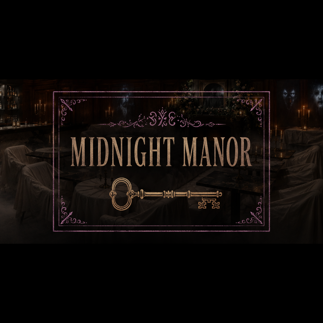 Logo over image of the dining room of the experience